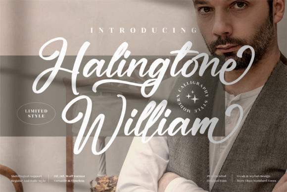 Halingtone William: An Elegant Script Font for Web Design