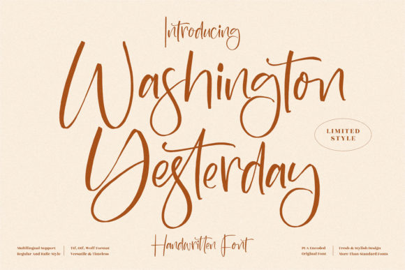 Washington Yesterday: A Playful Script Font for Branding